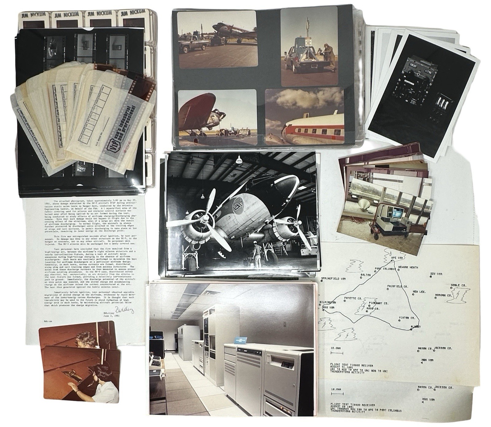 Vintage Avionics Archive FAA Mitre Cockpit Photos Slides Weather Tests 1981-82