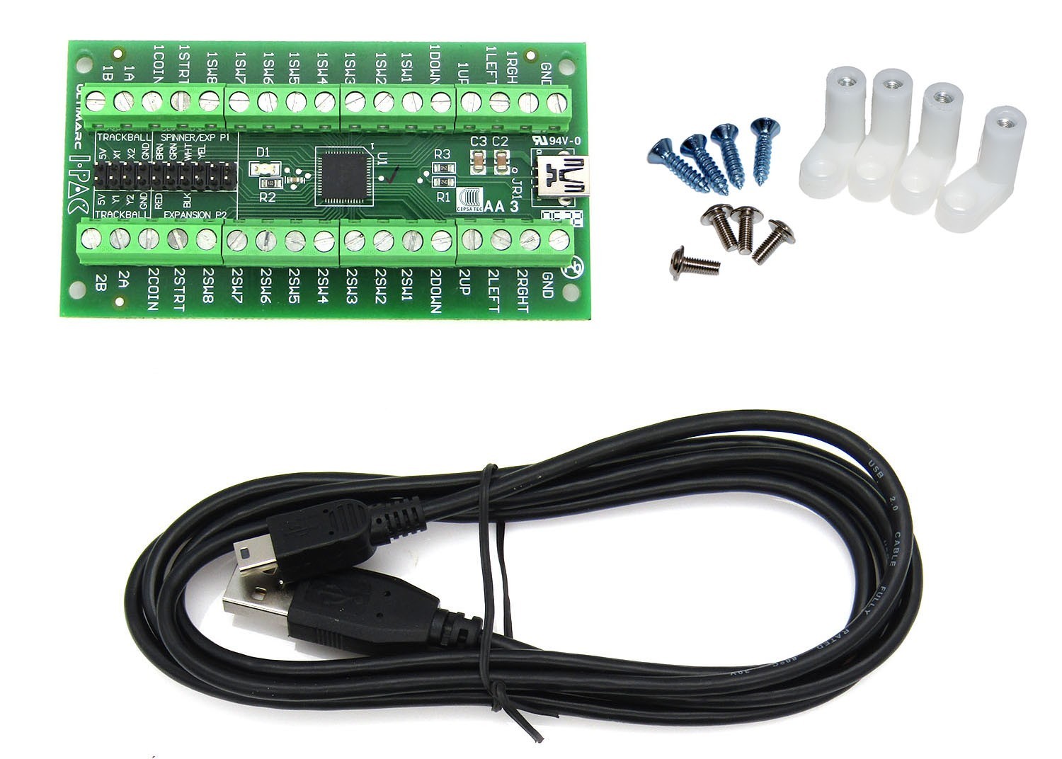 Ultimarc I-PAC 2 USB Controller with PCB Feet &   ( IPAC2 )