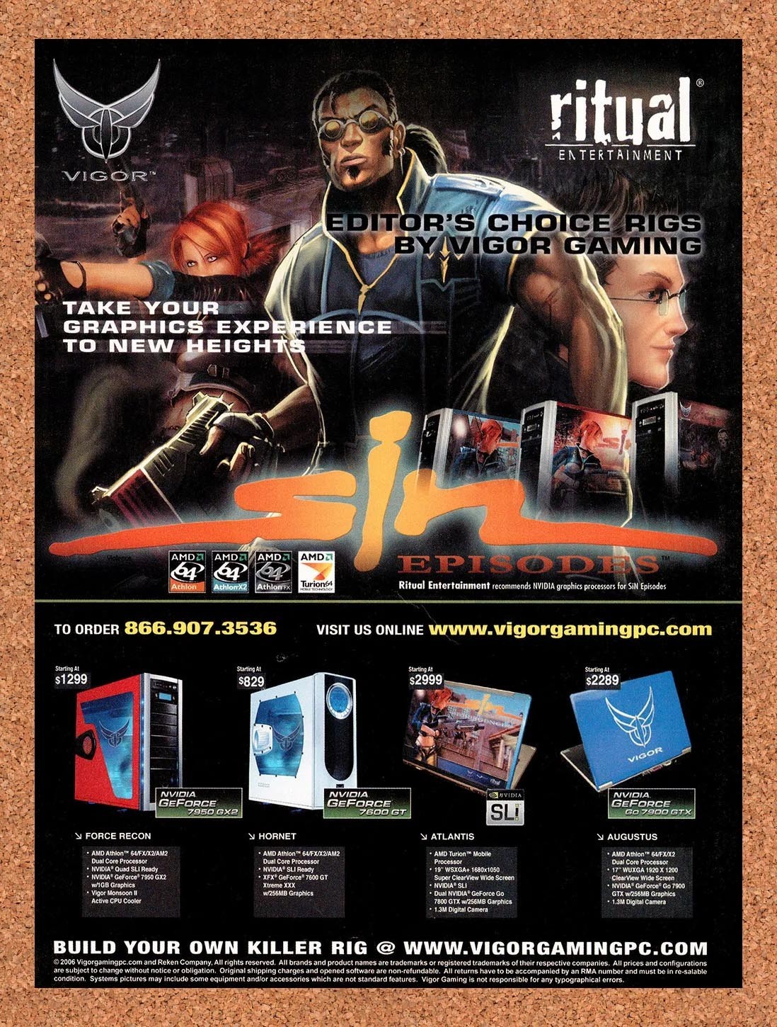 2006 Sin Episodes Vigor Gaming Rigs Original Advertisement / Retro Promo v1