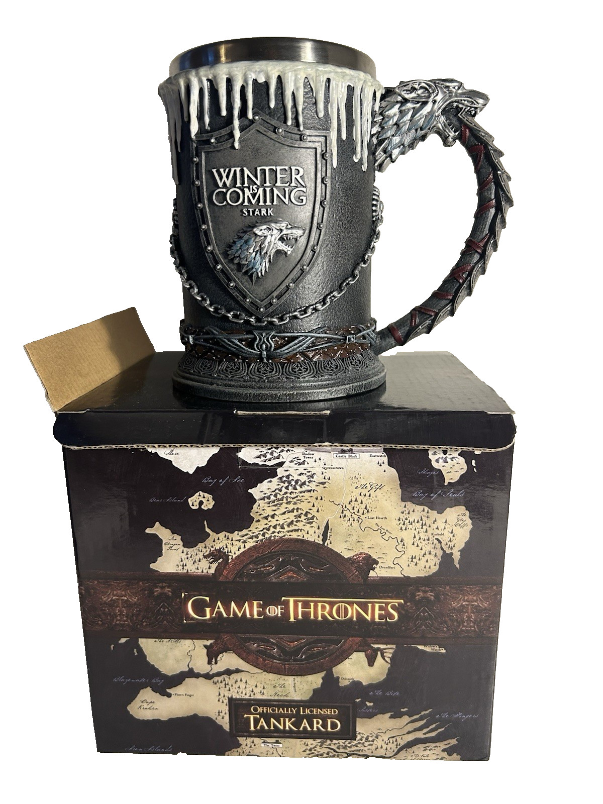 Official HBO 2017 Game of Thrones House Stark Winter is Coming Tankard Mug 14cm