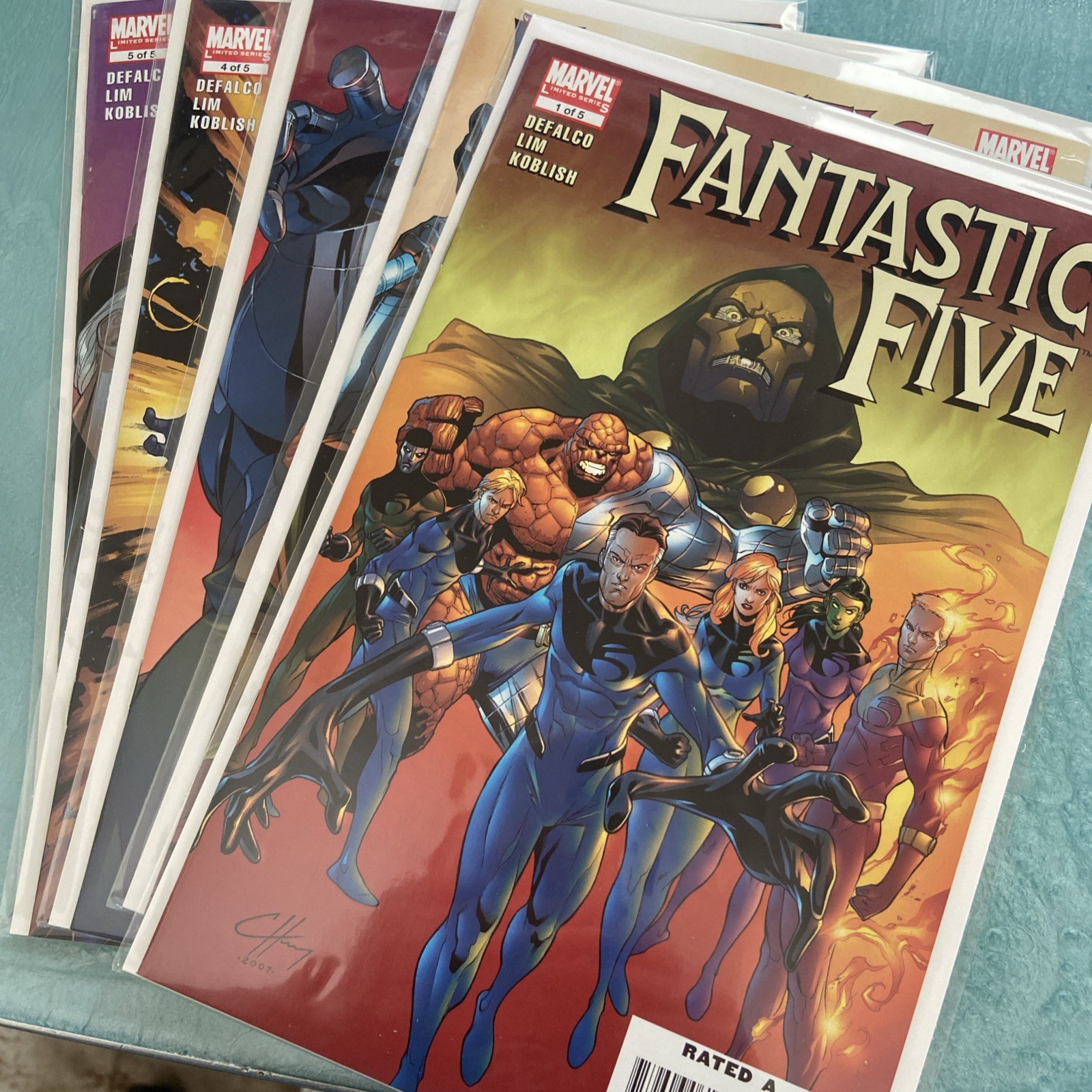 Fantastic Five #1-5 2007 [NM] Complete Set High Grade Marvel Dr Doom