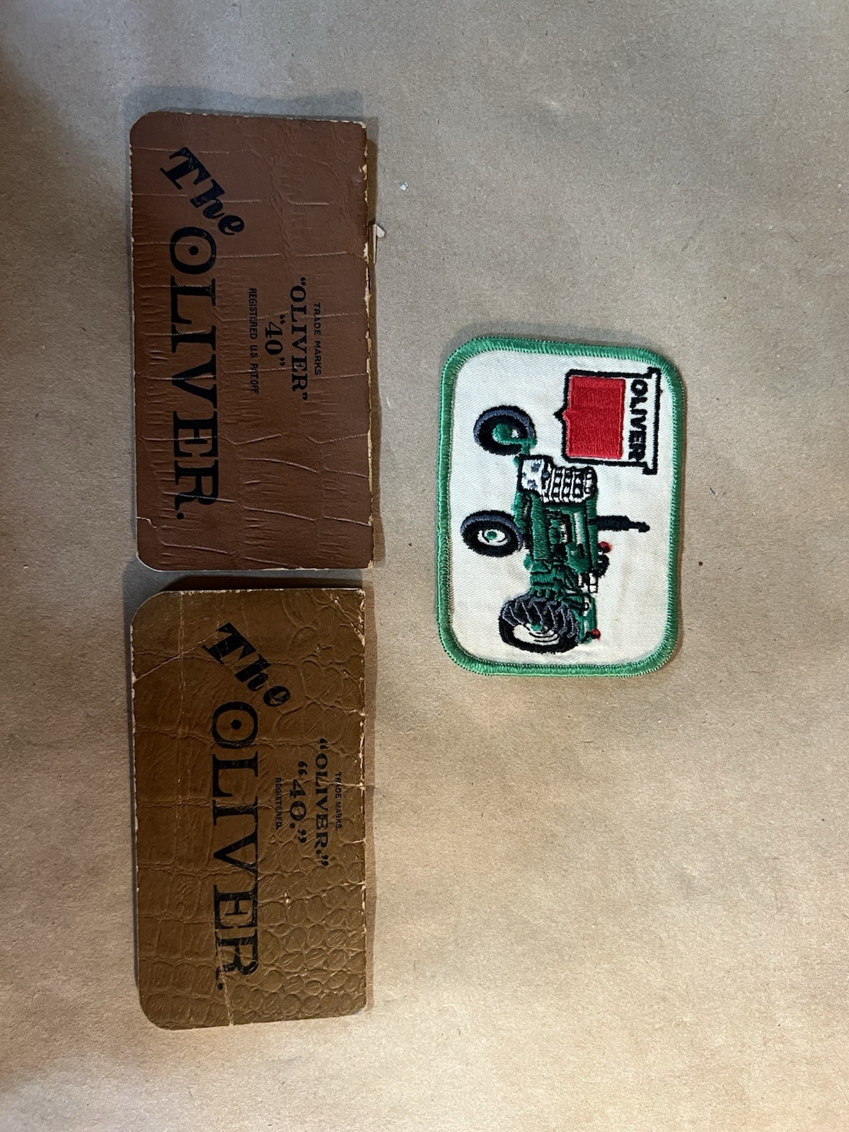 Vintage Oliver Tractor Pocket Notes (2) And Oliver Tractor Patch