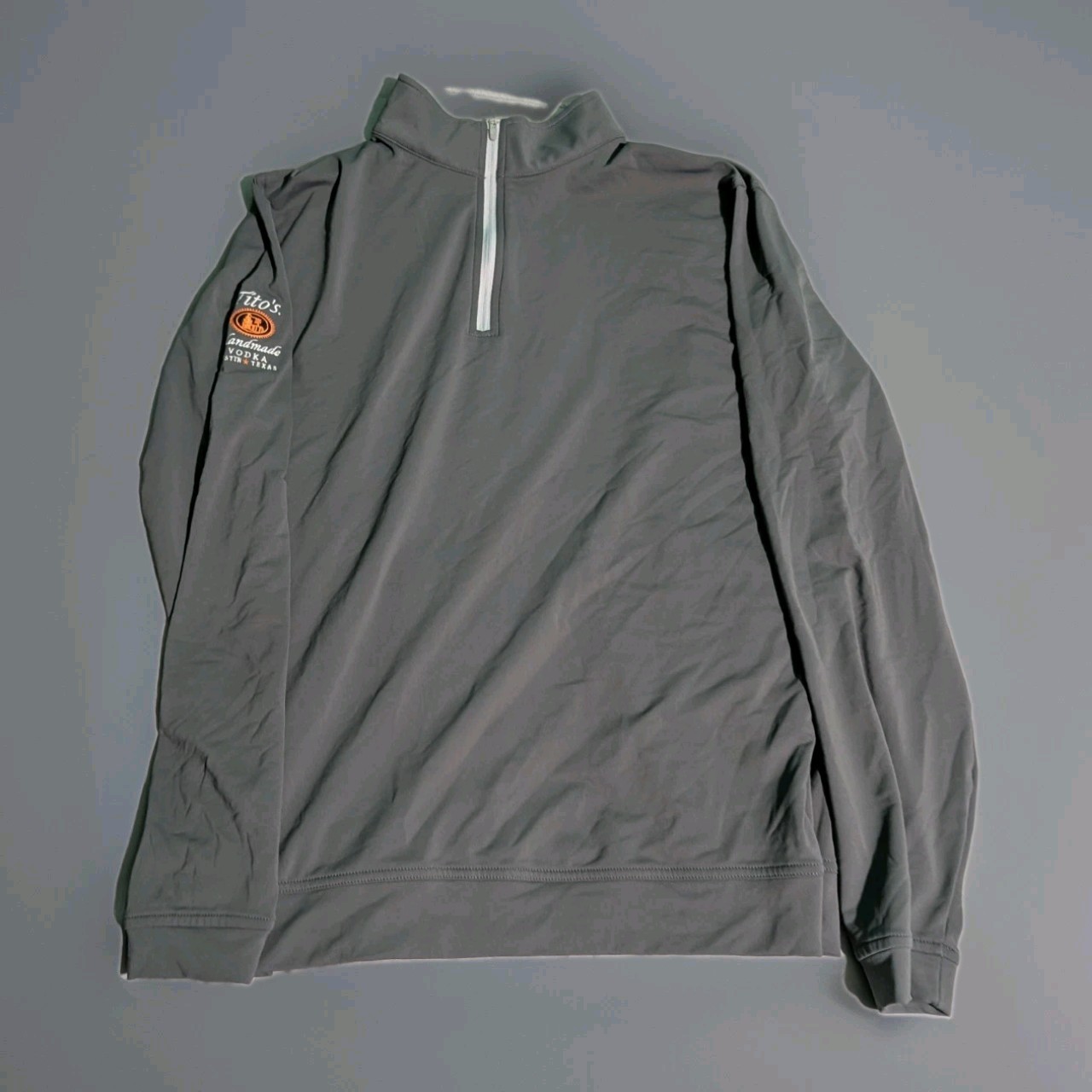 Peter Millar Tito’s Vodka Crown Sport Perth Performance Quarter Zip Sz L Gray 