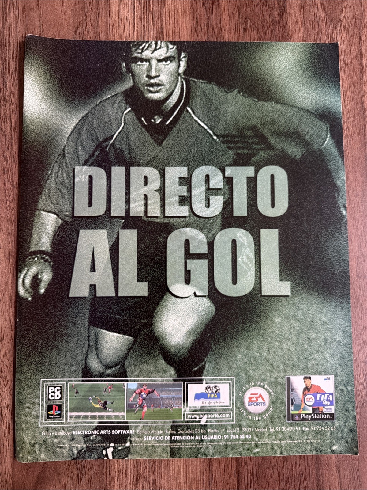 FIFA 99 Spanish Video Game Print Ad Sony PlayStation EA Sports Soccer Futbol 