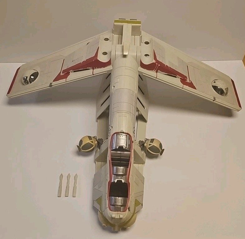 Star Wars Attack of the Clones Republic Gunship 2002 Incomplete Hasbro 