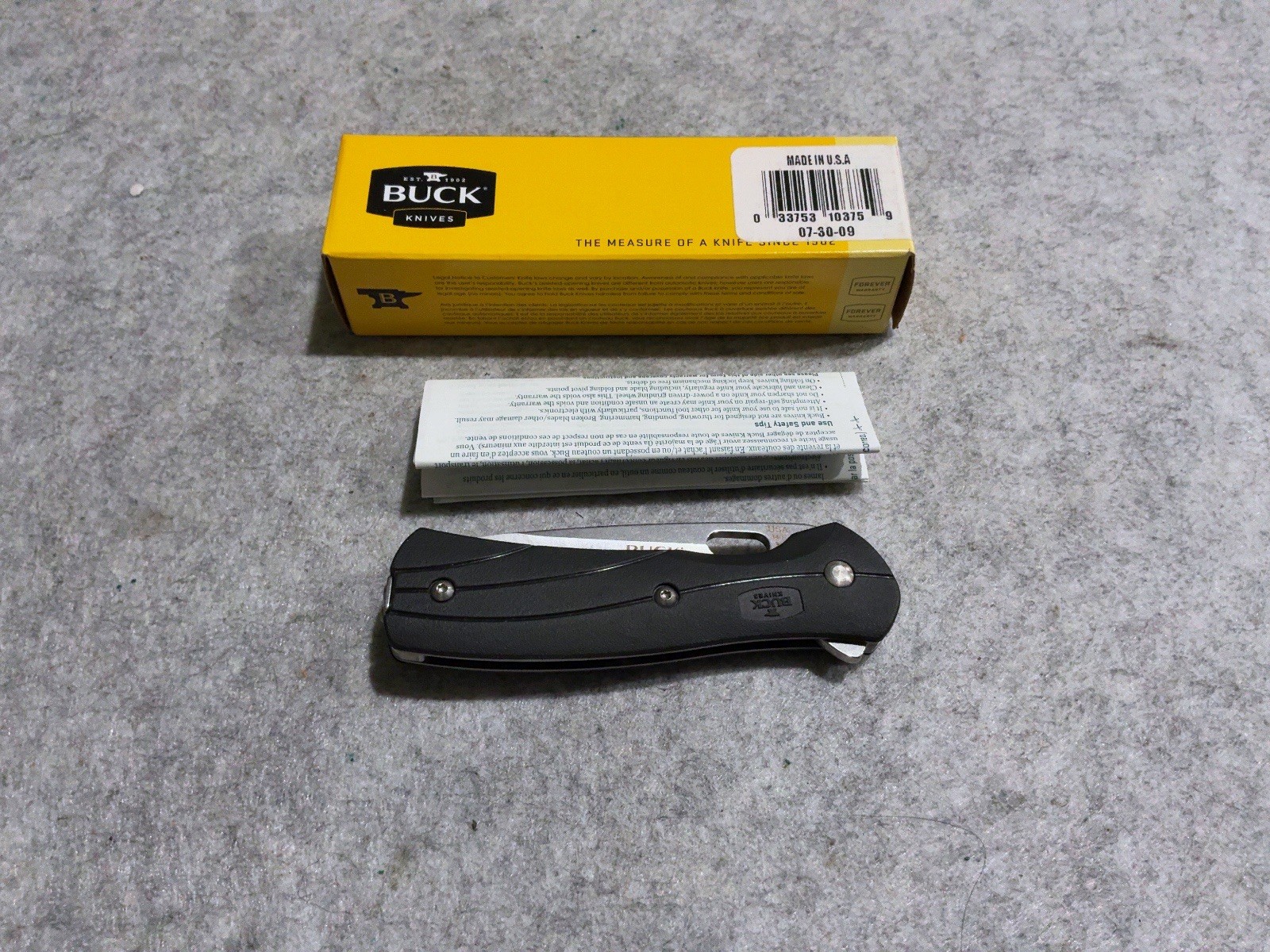 2009 Buck USA 340 0340BKS-B Black Vantage Select Folding Pocket Knife New Box