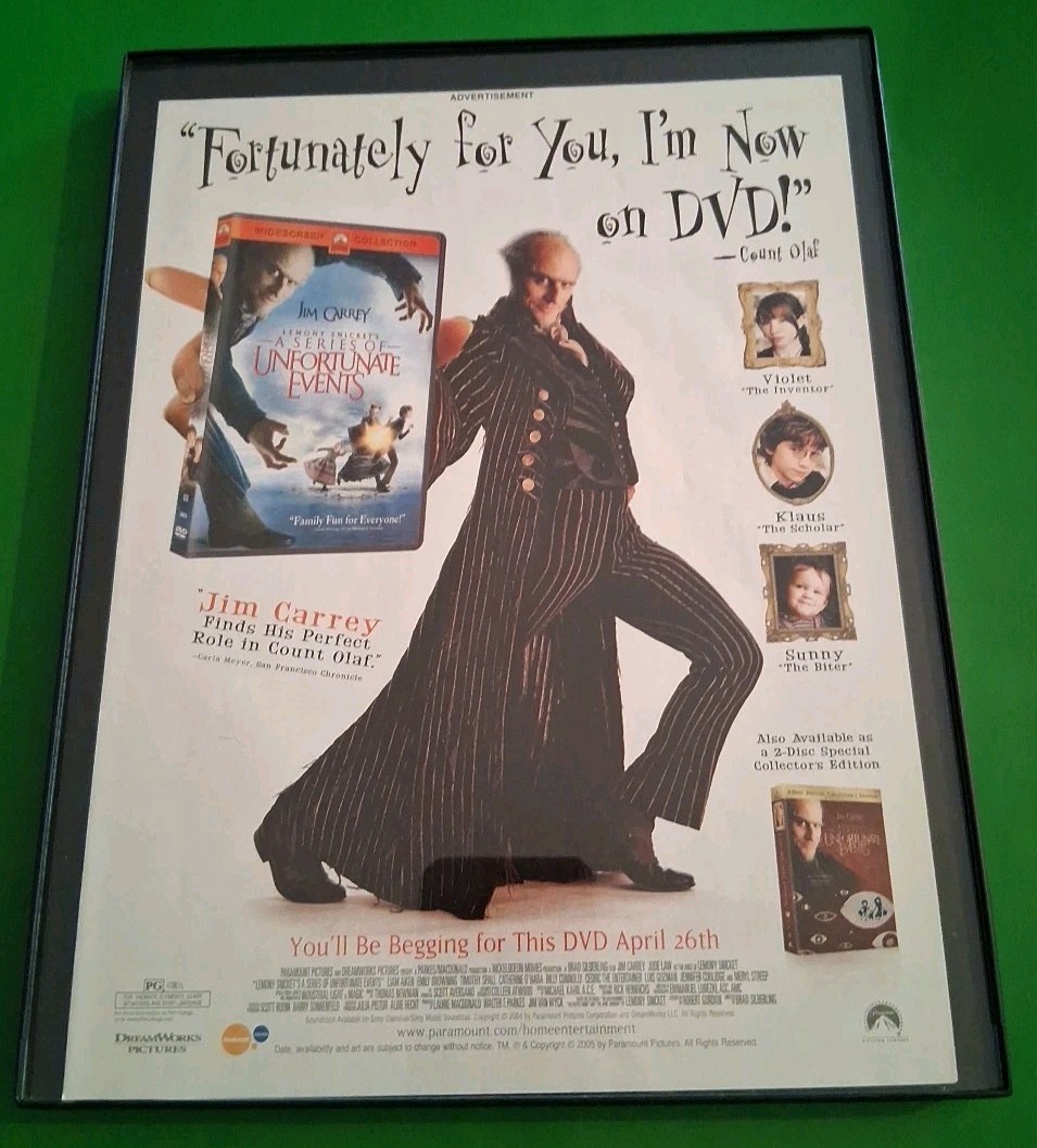 A Series Of Unfortunate Events Lemony Snicket  Framed Print Ad 2005 8.5x11