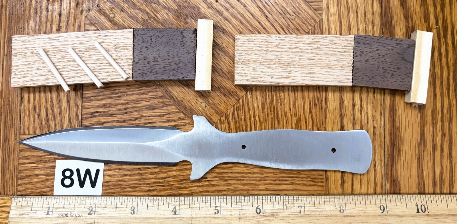 PRICE REDUCDEDD - KIT FOR HARDWOOD HANDLE, J2- STEEL DAGGER STYLE  BLADE    #8W