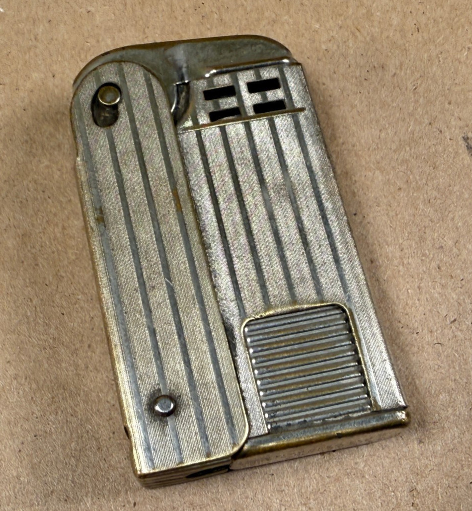 ANTIQUE 1930s Vintage Regens Squeeze Lighter Art Deco Striped