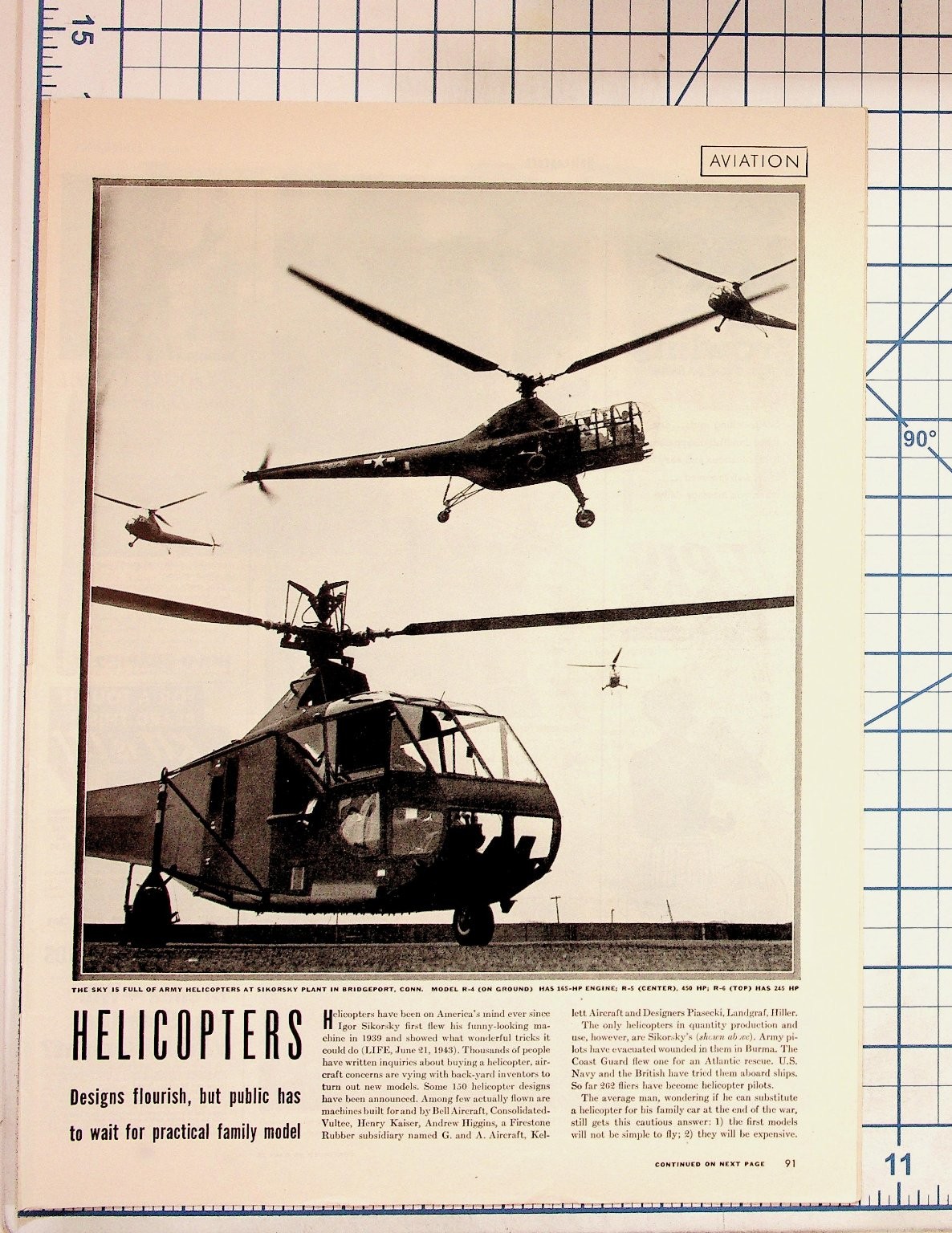 1940s Helicopter Aviation Magazine Ad Sikorsky R-4 R-5 Champion Spark Plugs