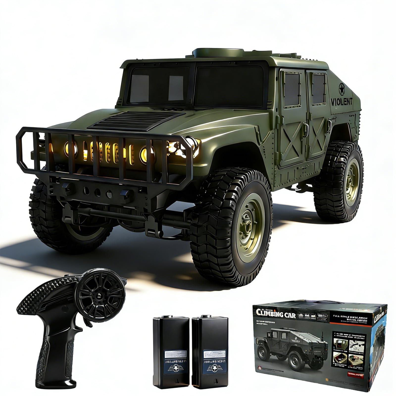 2.4GHz All Terrain RC Military Truck 4WD Remote Control Car Off Road Waterpro...