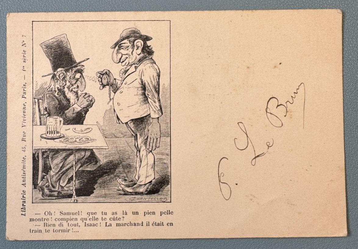 Antisemitic Satirical Postcard Paris Series No. 7 Chanteclair
