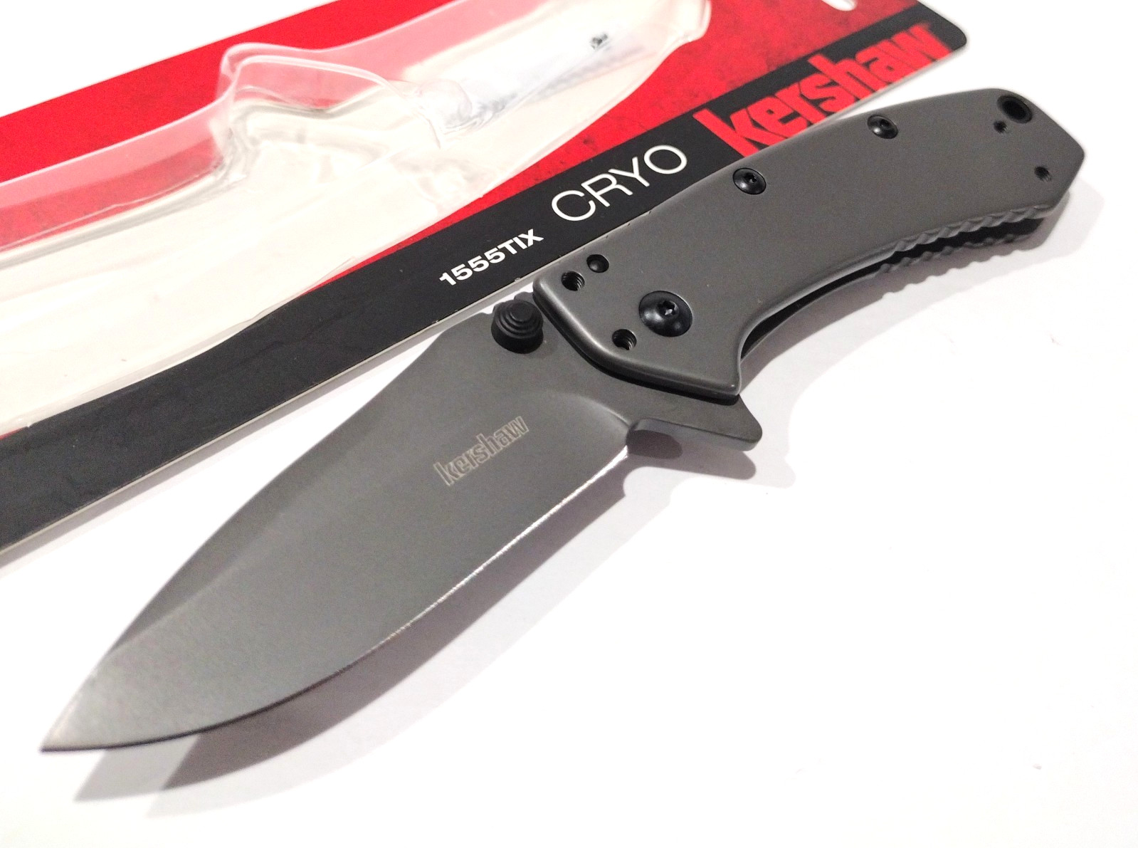KERSHAW KS1555 CRYO Drop Point Extended Tang Tactical A/O Folding Pocket Knife
