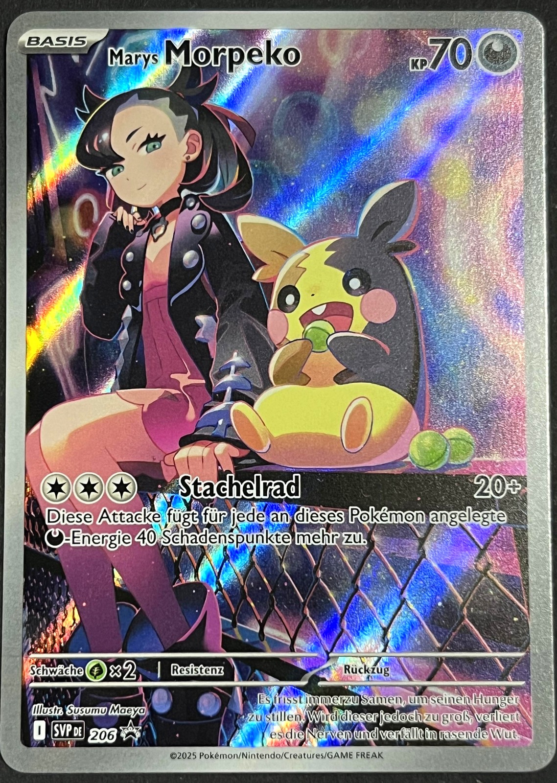 Marnie\'s Morpeko 206 promo crimson & purple black star promos Pokemon de nm