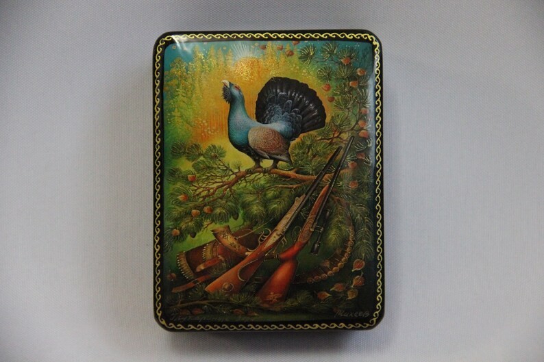 Vintage Ukrainian Lacquer Handmade Box Fedoskino Art Painting School