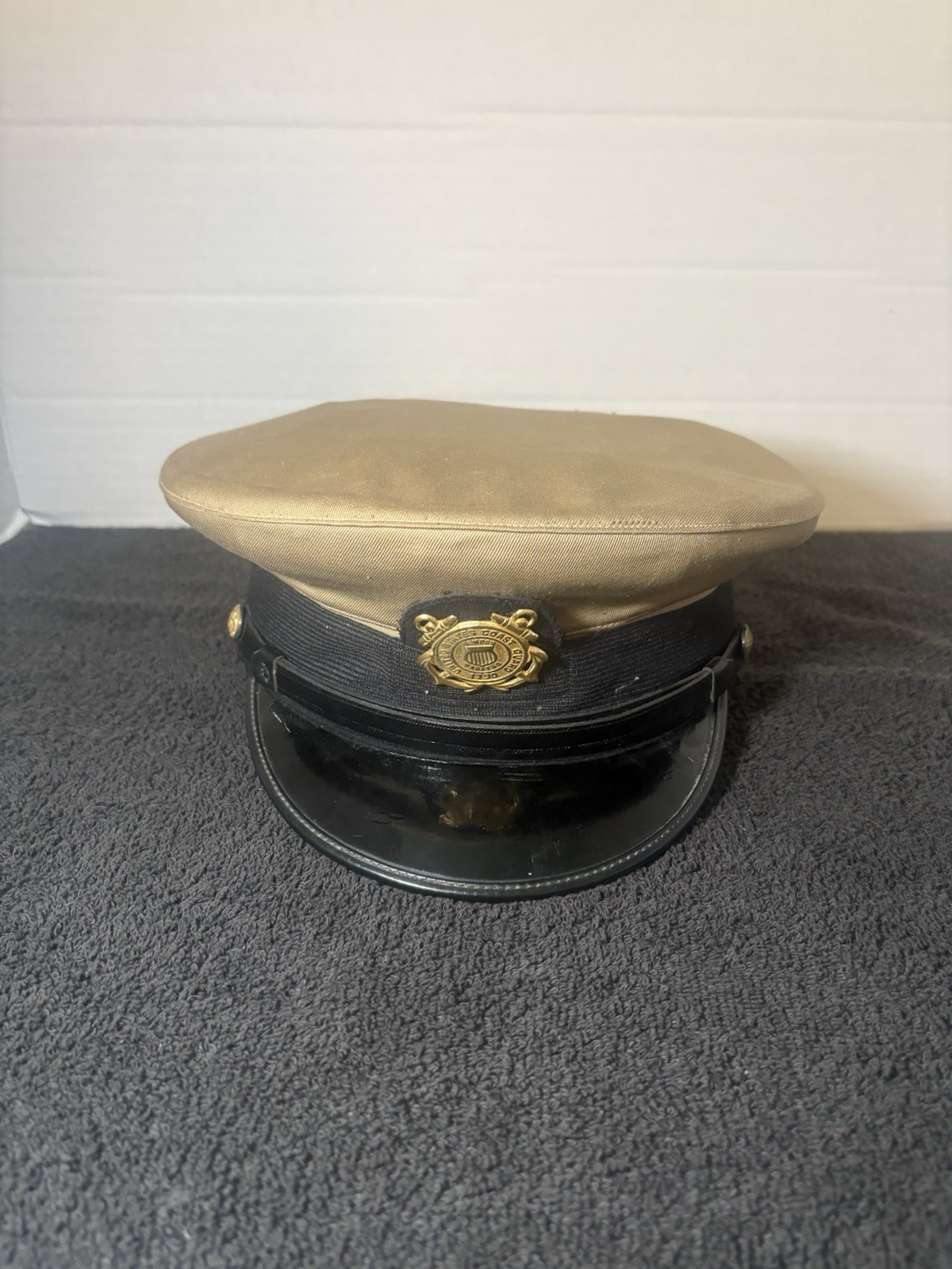 US Coast Guard NCO Khaki Combination Visor Cap