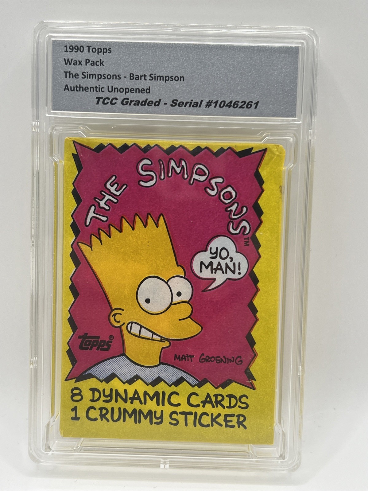 1990 Topps The Simpsons Bart Front Wax Pack Authentic Unopened Encapsulated