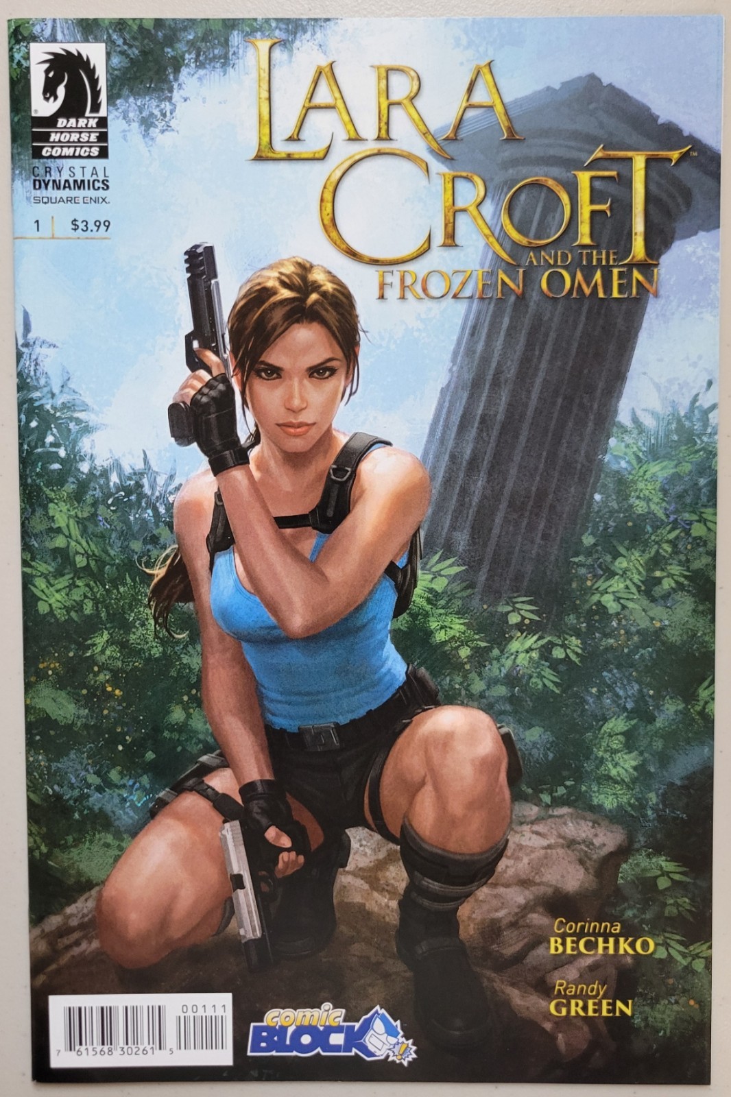 LARA CROFT AND FROZEN OMEN #1 COMIC BLOCK EXCLUSIVE VARIANT DARK HORSE 2015