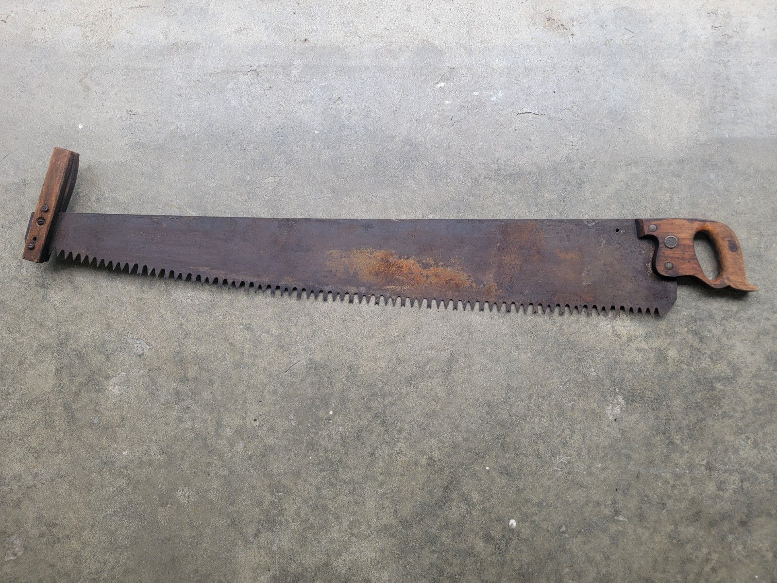Antique Warranted Superior Tree 2-man Hand Saw The Blade is 48” No Missing Teeth