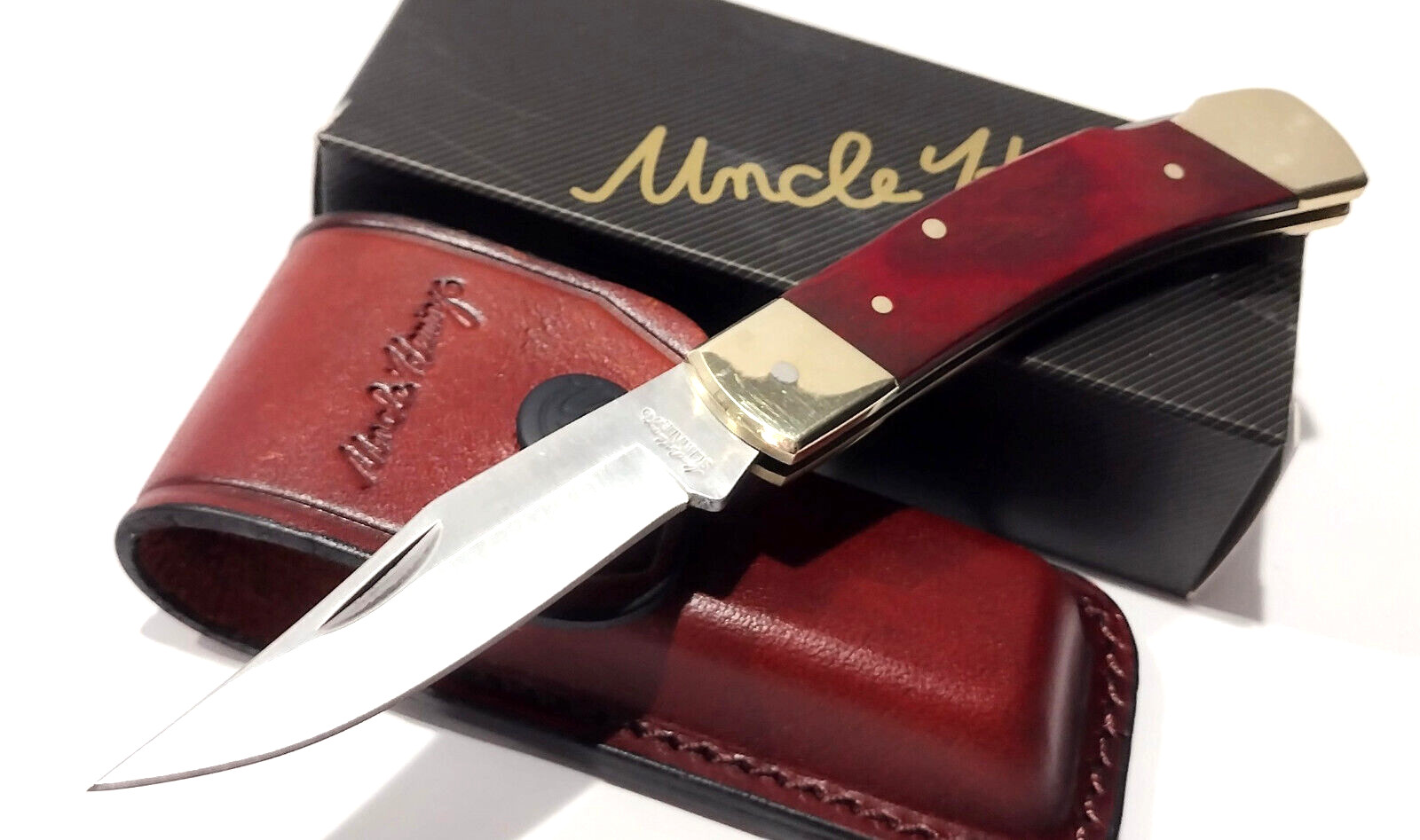 Schrade Old Timer Uncle Henry Smoky Lockback Folding Pocket Knife Sheath New LB5