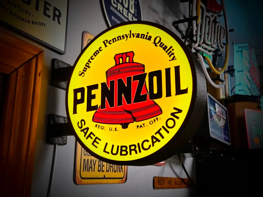 pennzoil double sided led sign 