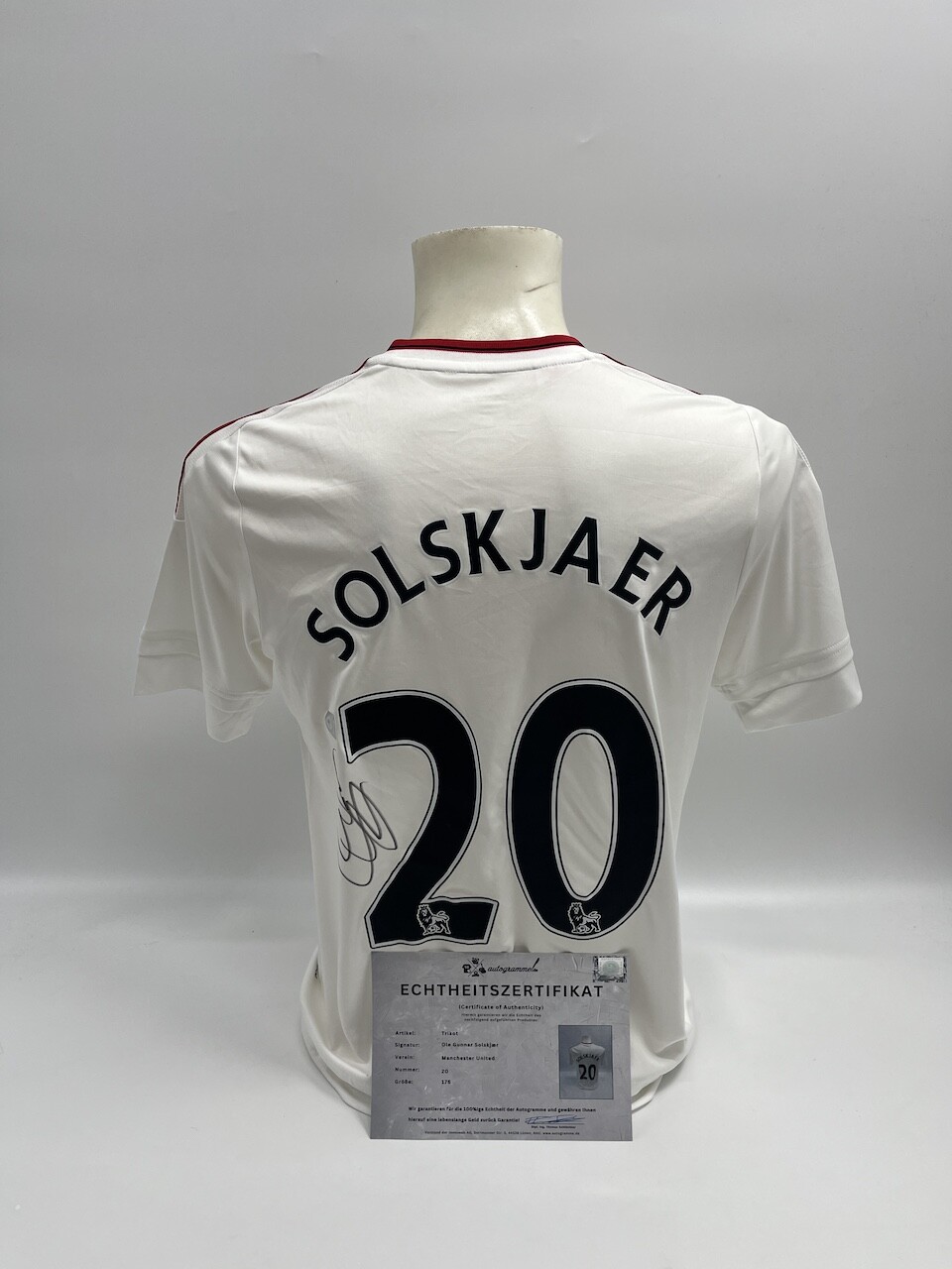 Manchester United Jersey Ole Gunnar Solskjaer Signed Autograph Adidas 176