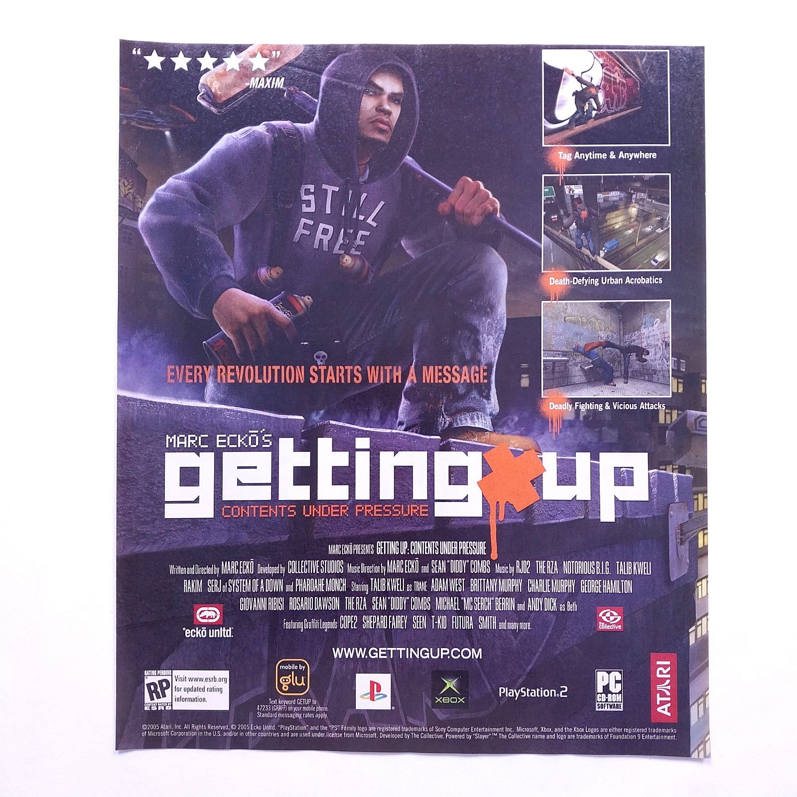 2005 Marc Ecko\'s Getting Up Game Promo Vintage Print Ad Retro Gaming Wall Art