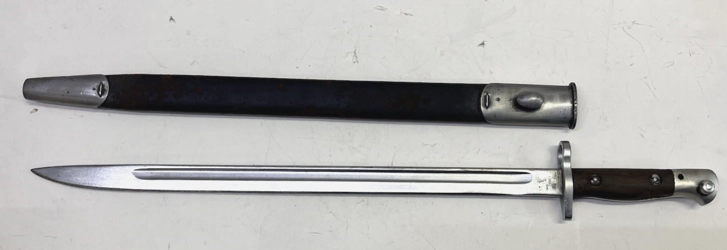 WWI Early British Pattern 1907 Rifle Bayonet (T5KCS5) 383  + Sheath - 43787