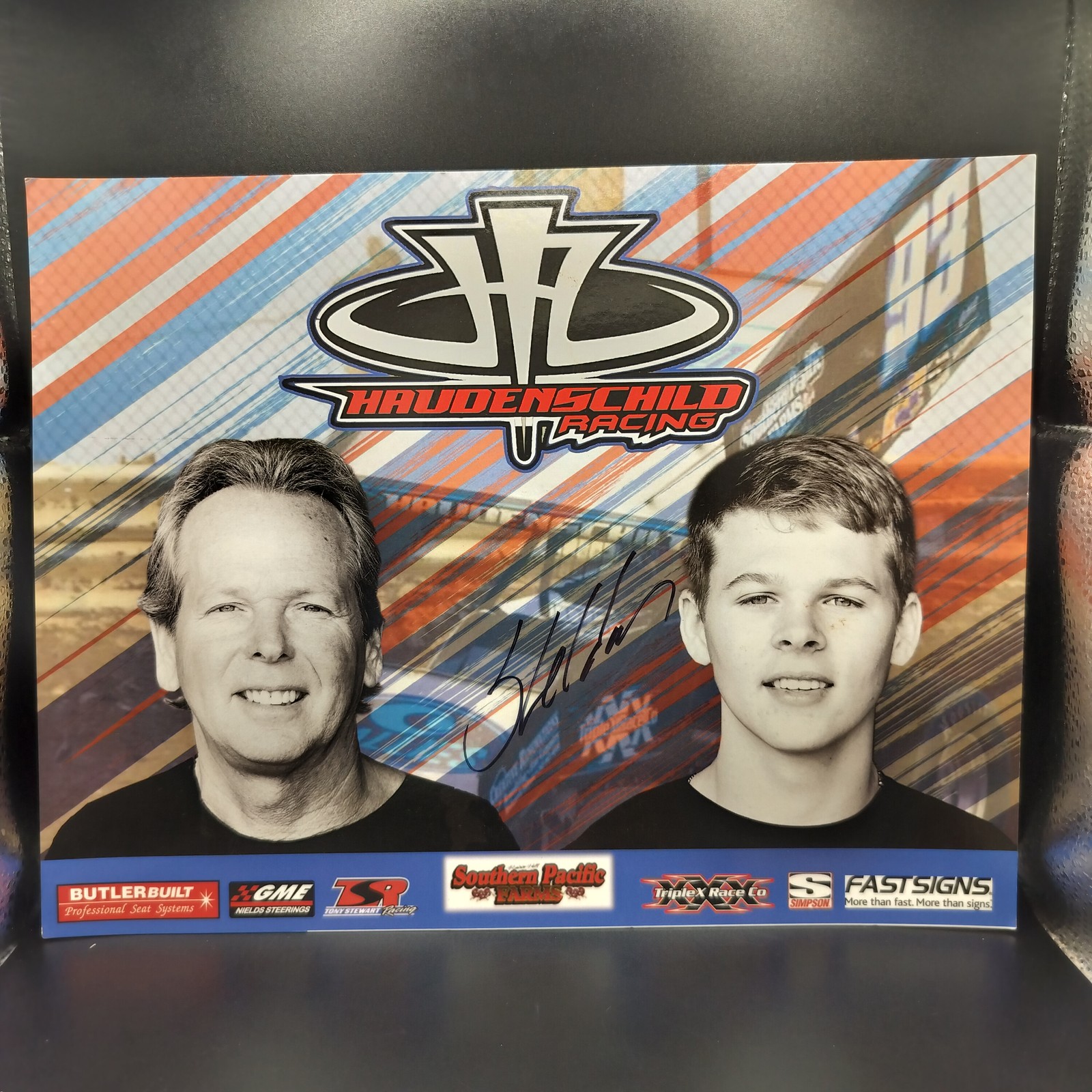 Jac & Sheldon Haudenschild Racing Autographed Photo Sprint Car Dirt Track