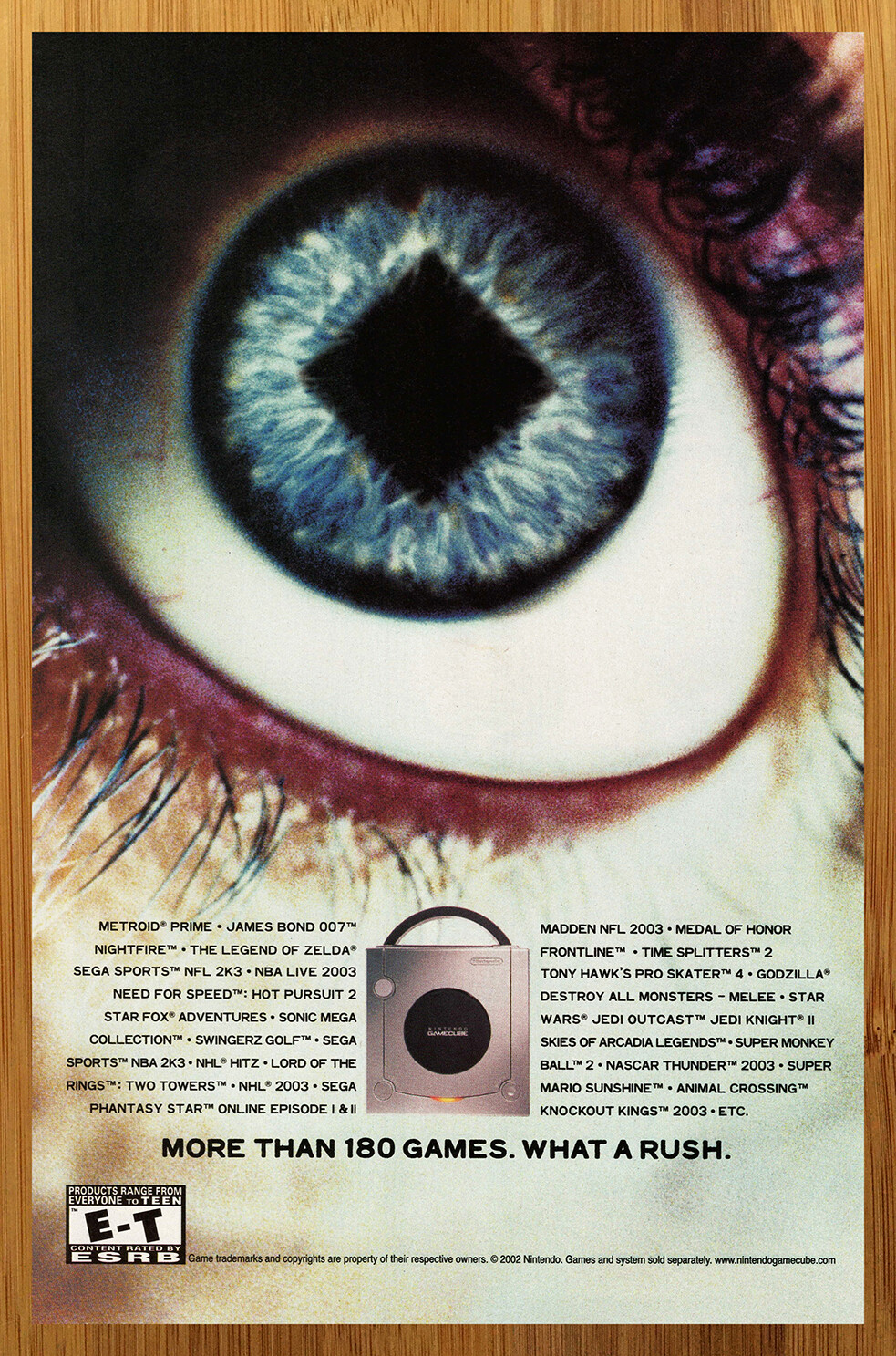 2002 Nintendo Gamecube Console/System Print Ad/Poster Official Promo Wall Art