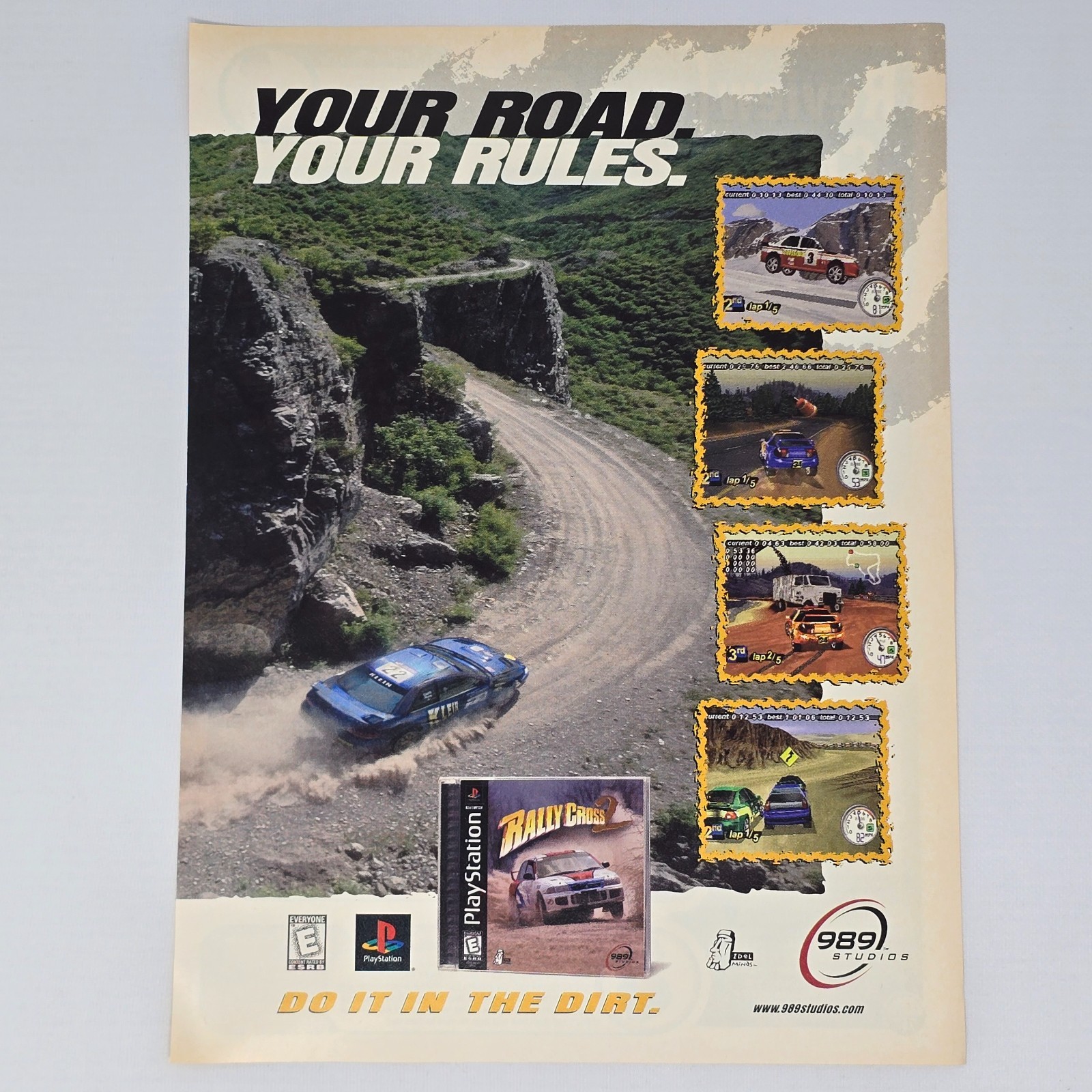 Rally Cross 2 PlayStation PS1 Your Road Your Rules Print Ad/Poster