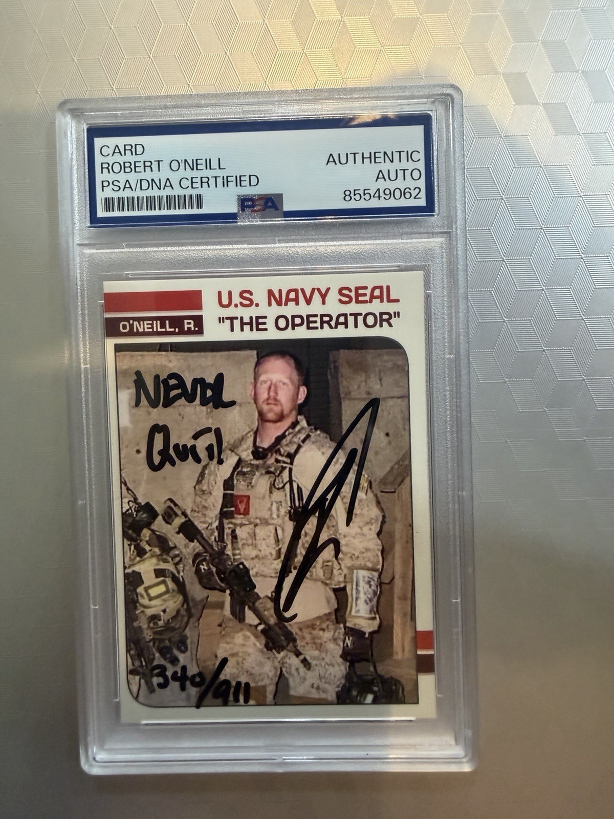 Robert O'Neill U.S. Navy SEAL Seal Team Six The Operator Auto Card #6 PSA 2011