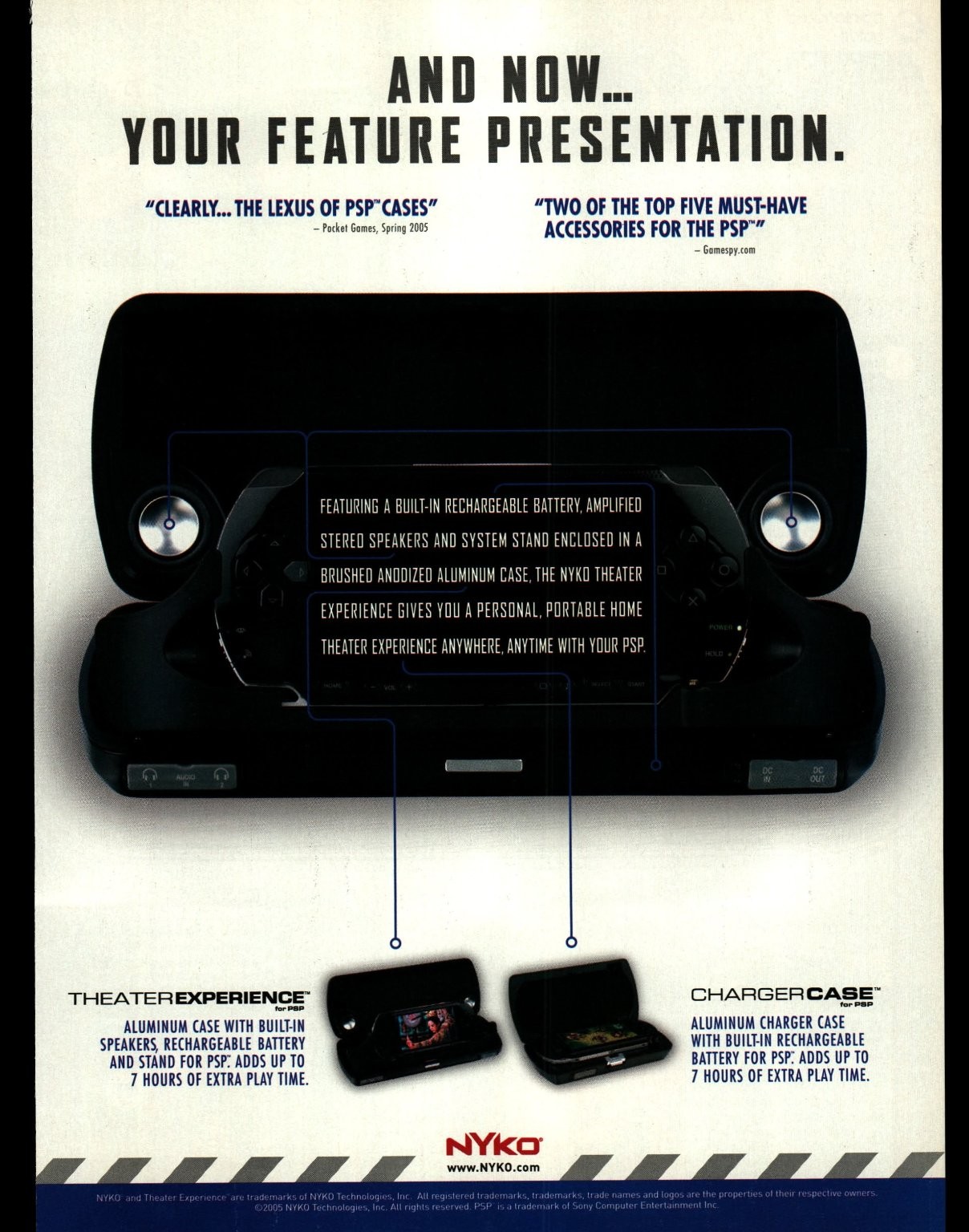 NYKO 2005 Vintage PSP Theater Experience Charger Case Gaming Magazine Ad Print