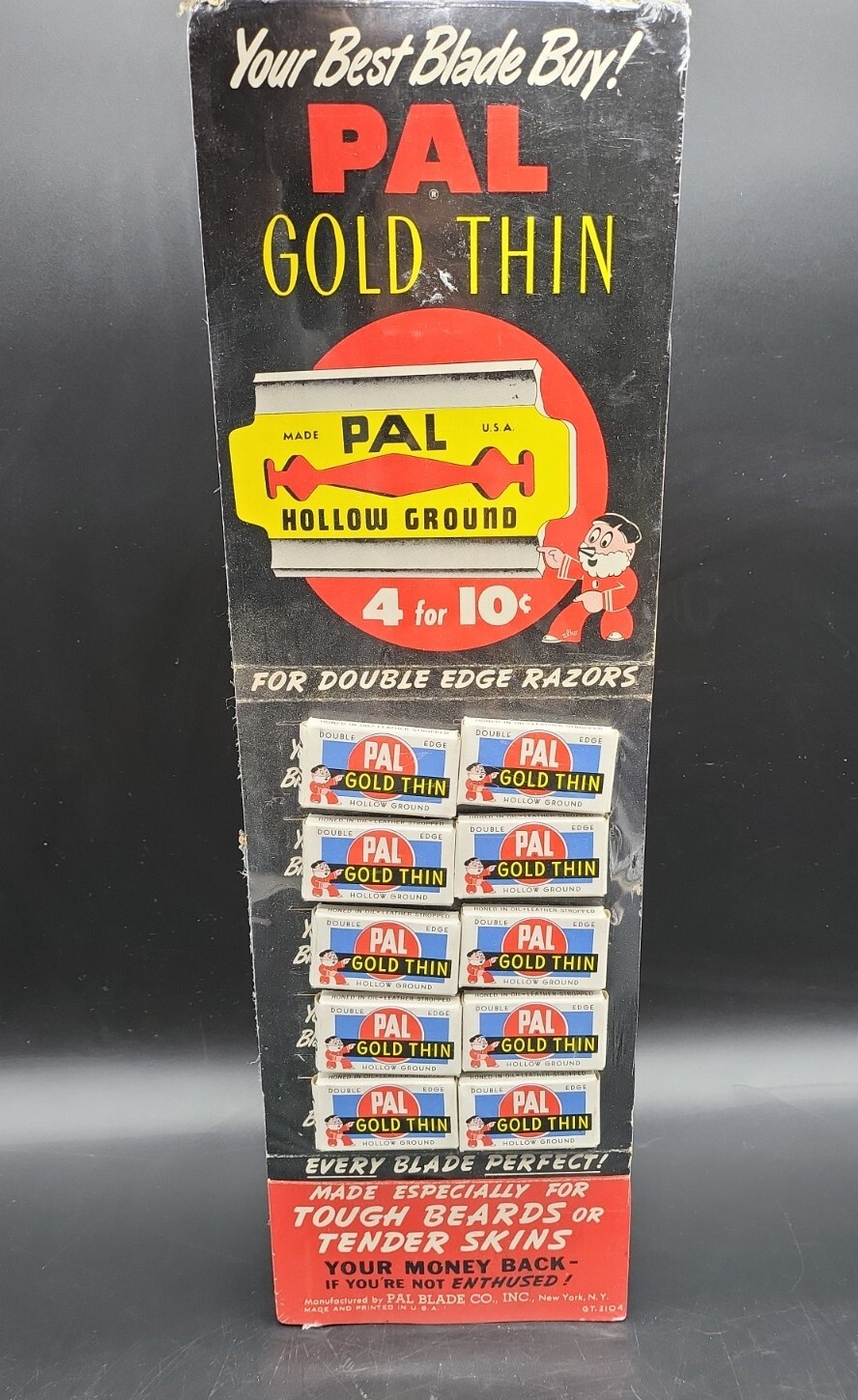 Rare Pal Hollow Ground Razor Countertop Store Display from 30's-40's 