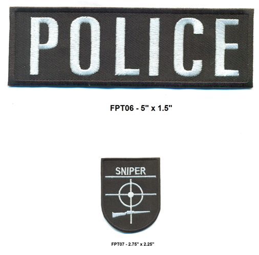 FLASHPOINT T.V. SHOW POLICE AND SNIPER PATCH SET - FPT06-07