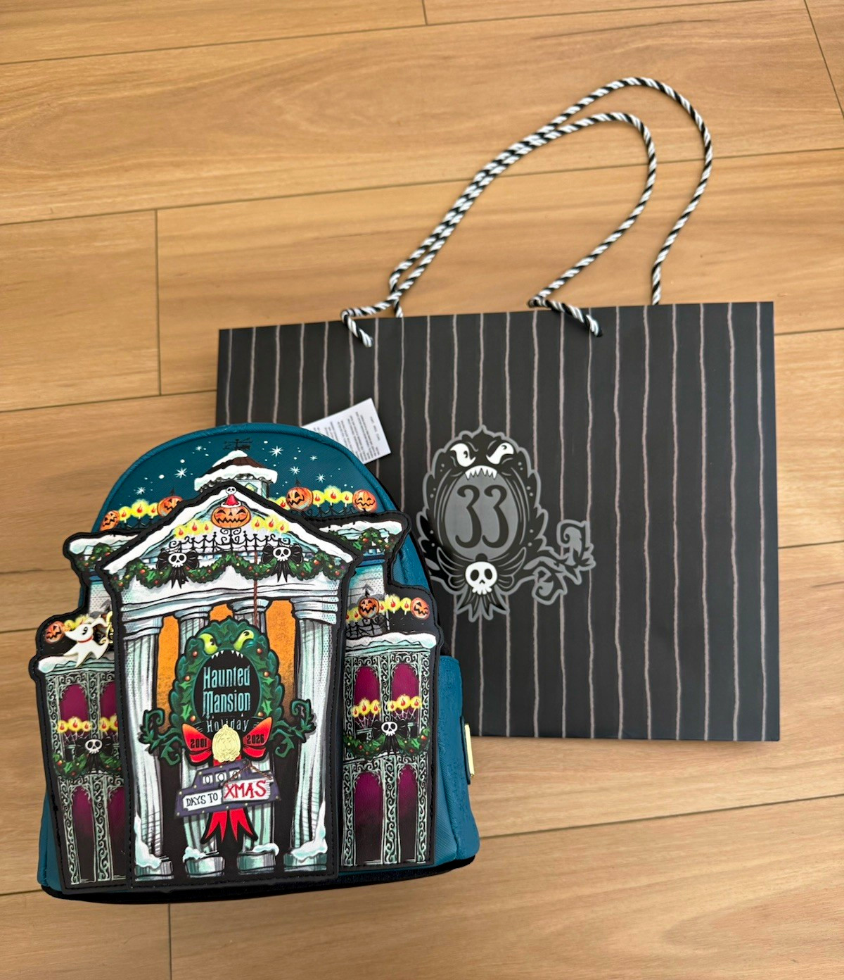 Loungefly Backpack Disney Haunted Mansion Holiday Club 33 W/ Gift Bag