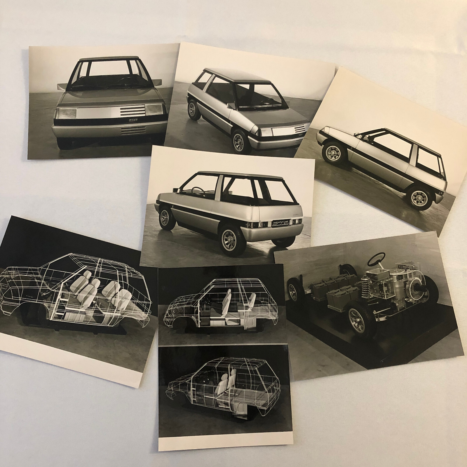 Vintage 1978 Pininfarina Fiat ECOS Concept Car Automobile Photo Lot of 7