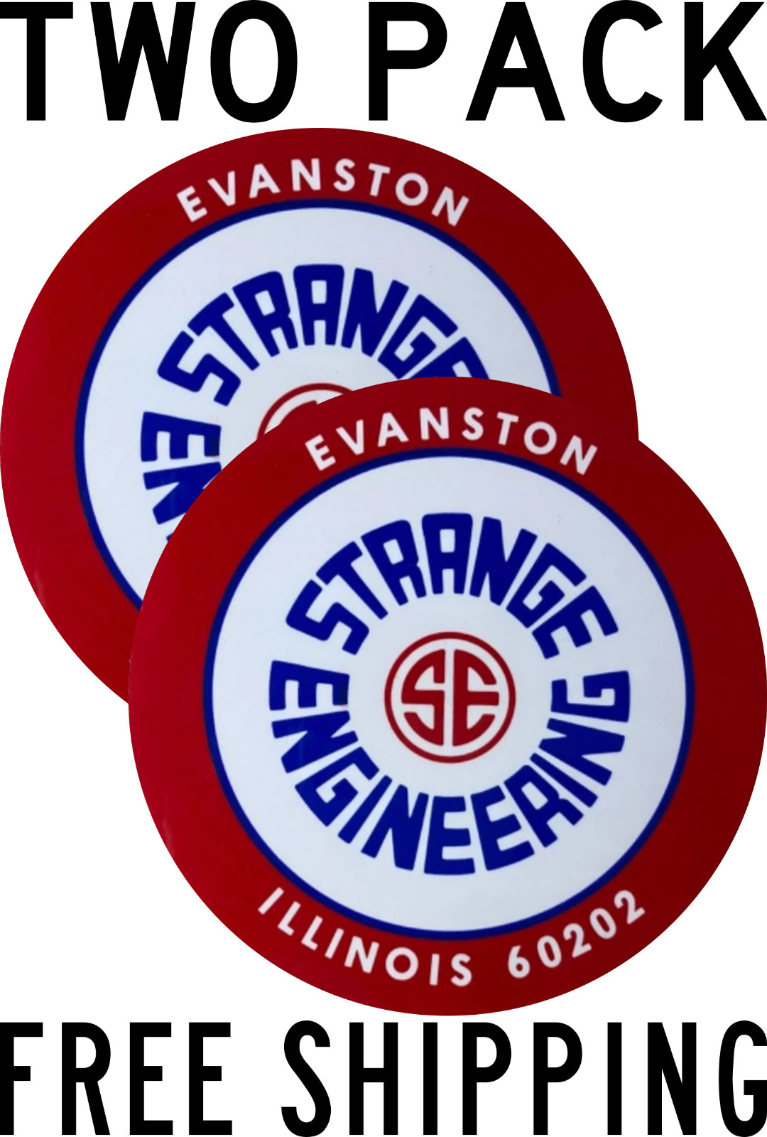 SET OF TWO VINTAGE 1960's STRANGE ENGINEERING AXLE DECALS 2 5/8
