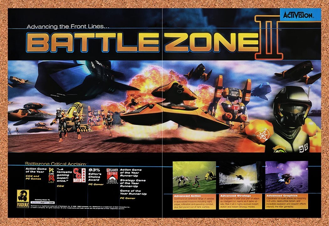 1999 Battlezone II Combat Commander PC Original Advertisement / Retro Promo v1