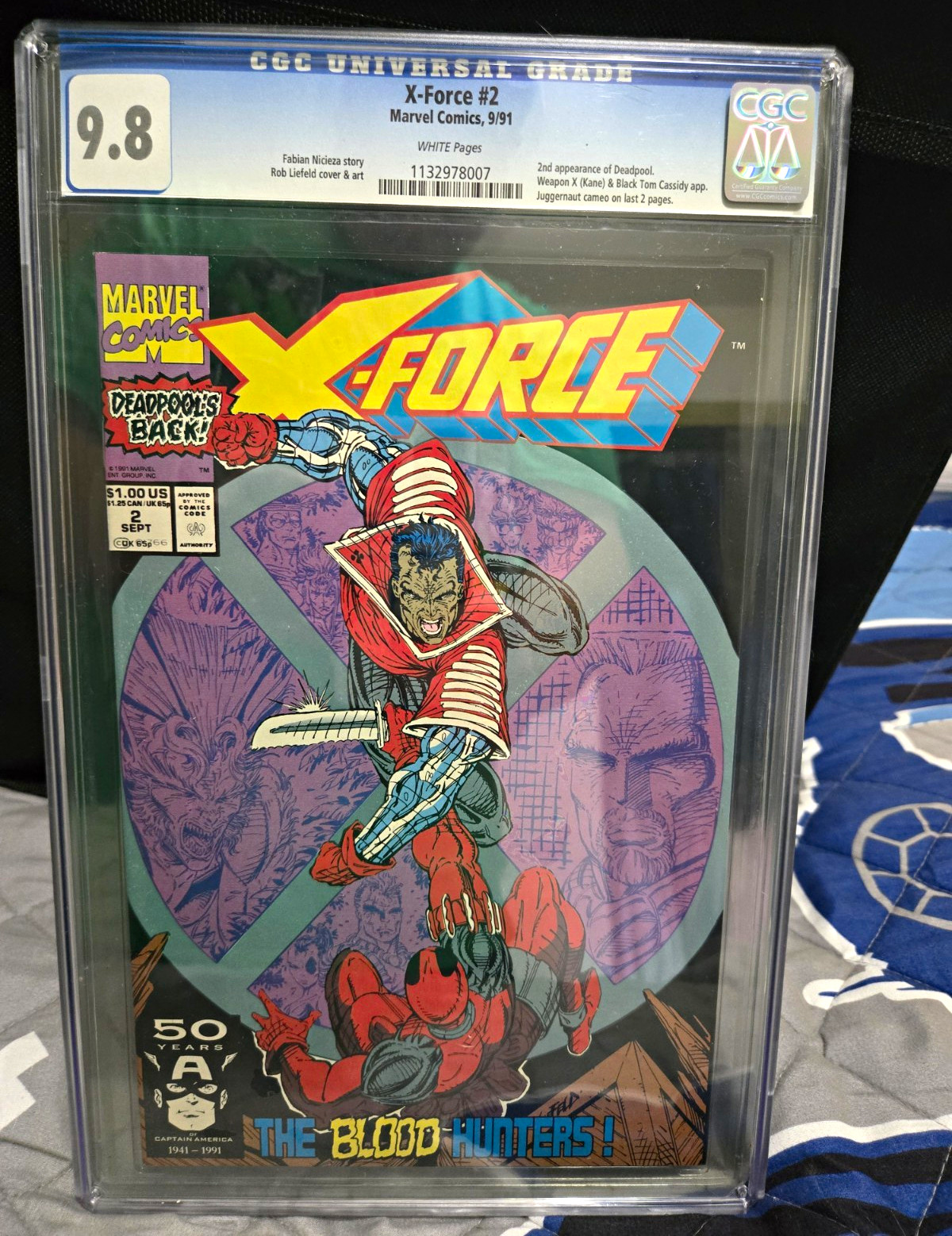Marvel X-Force #2 CGC 9.8 White Pages 2nd Deadpool App (1991)