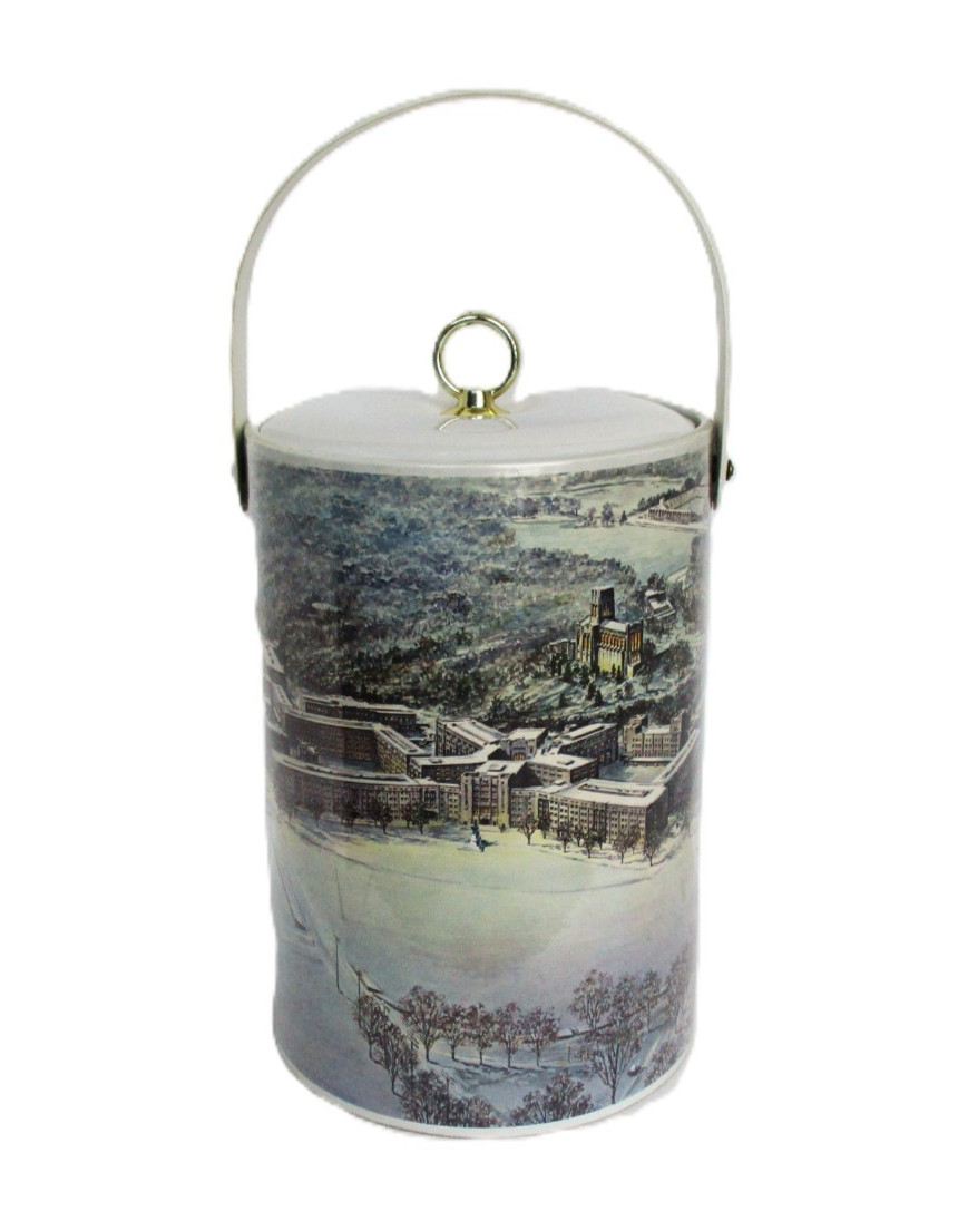Vintage West Point Military Academy Campus Design Large Ice Bucket Rare Nice