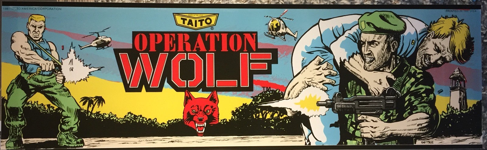 Operation Wolf Dedicated Arcade Marquee 23.75