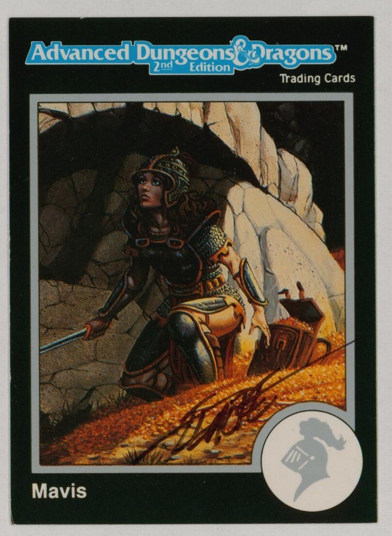 Signed Larry Elmore 1991 AD&D Fantasy Art Card #338 Woman Warrior - TSR D&D