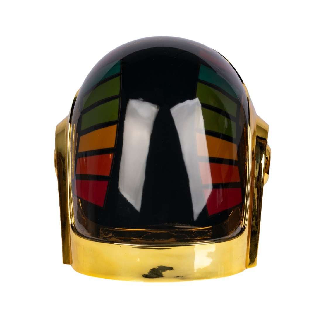 Daft Punk Guy Manuel Helmet Gold Chrome LED Light Up Mask Replica Prop Xmas Gift