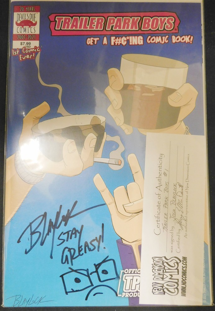 TRAILER PARK BOYS GET A F#¢*NG COMIC BOOK 1 DEVILS DUE SKETCH BLAYLOCK 2021 NM