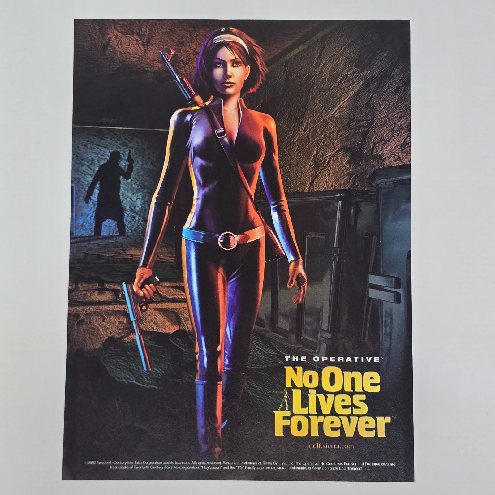 The Operative No One Lives Forever PlayStation 2 PS2 PC Authentic Magazine Ad