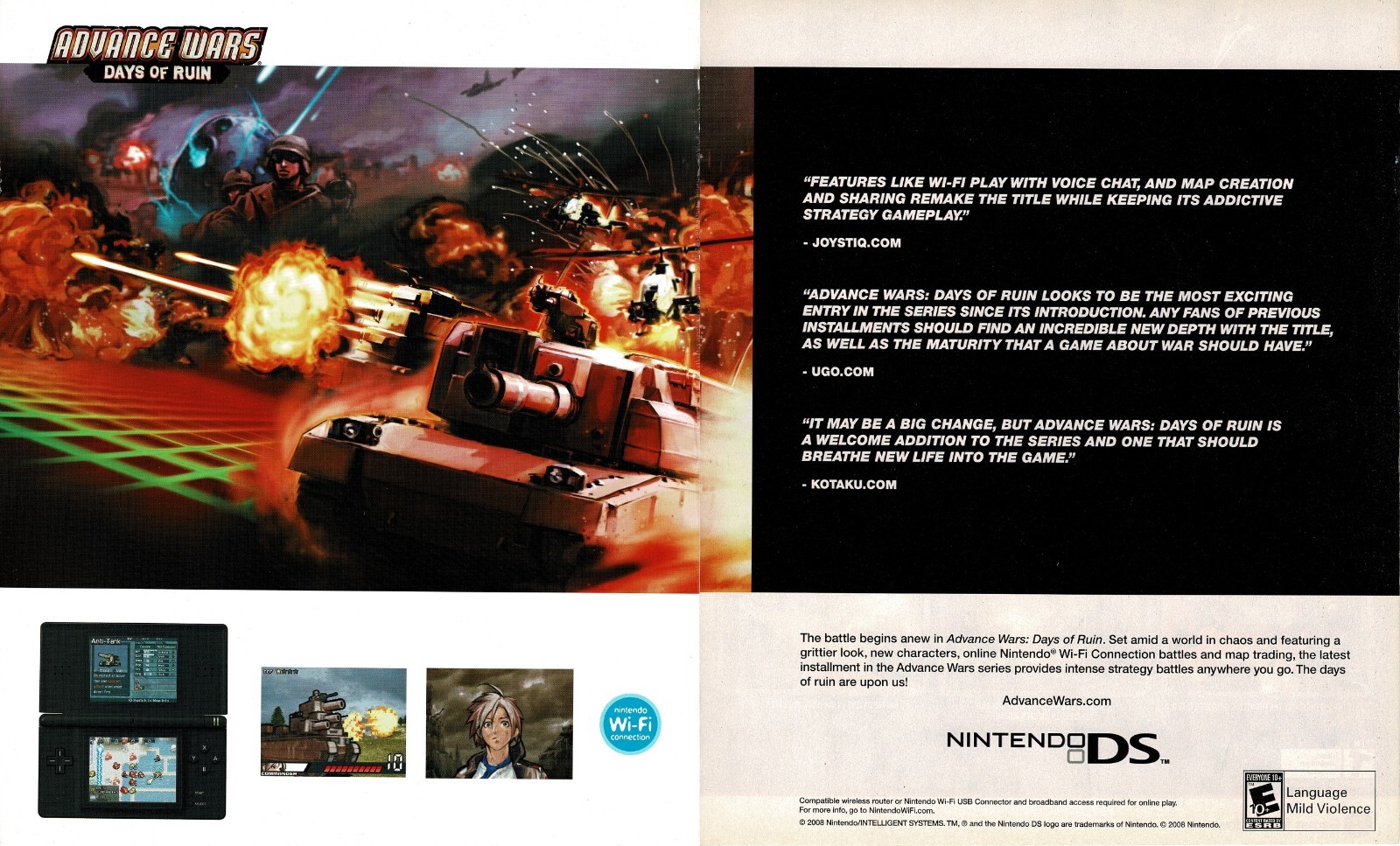 2008 Advance Wars Days Of Ruin Video Game 2-page Vintage Print Ad Nintendo
