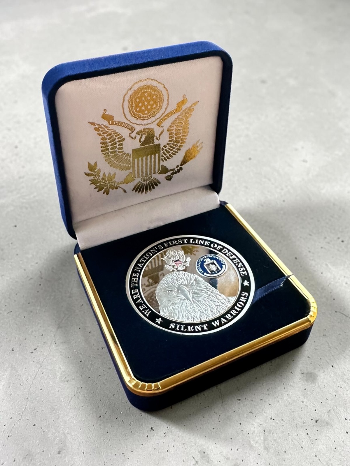 Central Intelligence Agency CIA Special Agent Challenge Coin 1.75” W Velvet Case