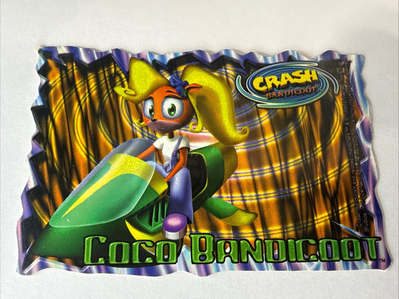 Vintage Crash Bandicoot sticker rare 1999 universal interactive studios