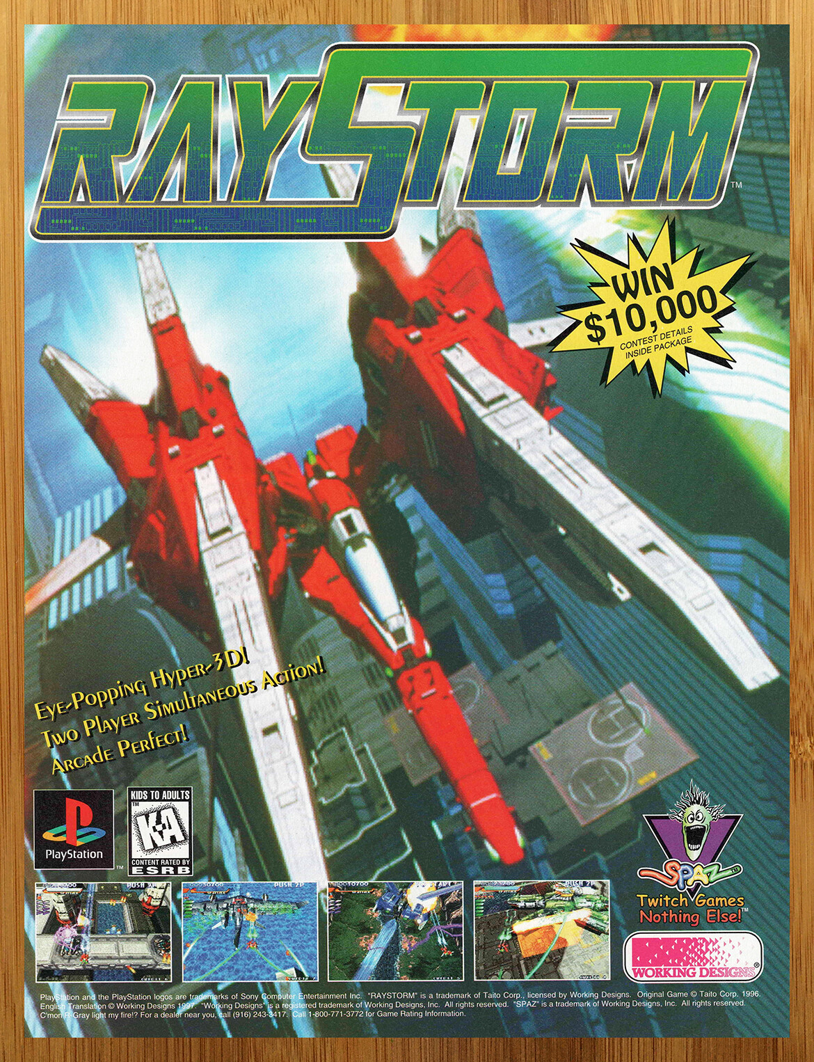 1997 RAYSTORM PS1 Playstation 1 Vintage Print Ad/Poster Official Promo Art Rare